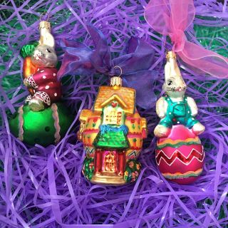 Radko Vintage Set Of 3 Easter Ornaments Rare