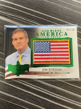 Decision 2020 Jim Jordan God Bless America Flag Patch Card Gba - 27 Ssp 