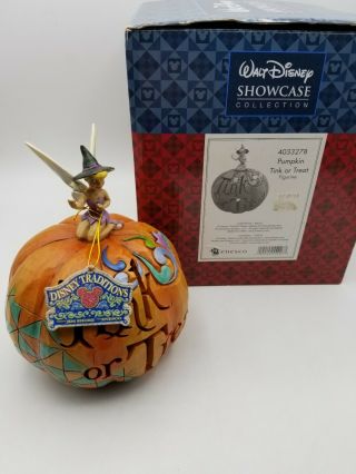 Jim Shore Disney Halloween " Pumpkin Tink Or Treat " W Box 4033278
