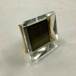 Swarovski Silver Crystal Square Gold Filled Picture Frame Retired 1989 Rare