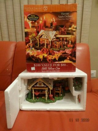 Department 56 Harvest Apple Orchard Snow Village Thanksgiving Fall 2005