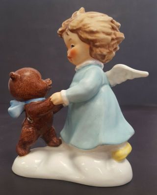 Vintage 1986 Goebel West Germany Porcelain Angel Dancing With Teddy Bear Charlot