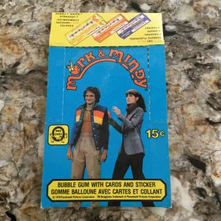 1978 O - Pee - Chee Mork And Mindy Tv Show Cards Rare Flat Empty Display Box