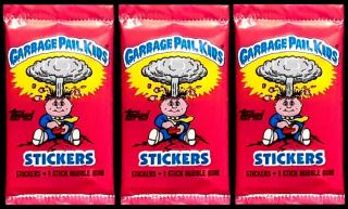 1985 Topps Garbage Pail Kids Series 1 Stickers (uk Issue) - Three Packs