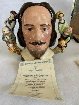 Royal Doulton Character Jug William Shakespeare D6933 1992 Large W Toby Mug