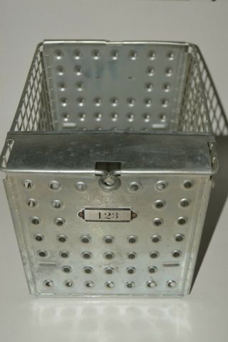 Vintage Metal Androck Inc Gym Pe Locker Wire Industrial Basket 123 Rare