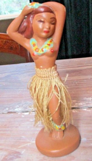 Vintage Carnival Fair Prize Chalkware Nude Naked Pin - up Hawaiian Hula Girl 2