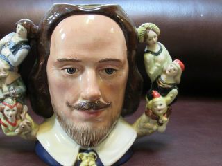 Royal Doulton Two - Handled William Shakespeare D6933 1992 Large w Toby Mug 2