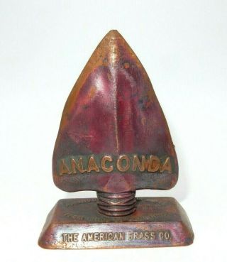 Vintage Anaconda The American Brass Co.  (ct) Solid Copper Arrowhead Paperweight