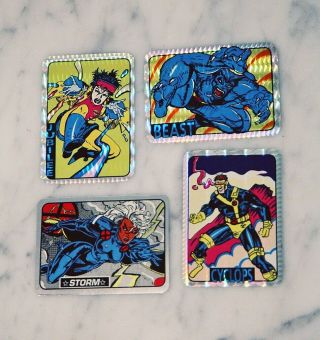 1993 1994 Unauthorized X - Men Storm Cyclops Beast Jubilee Foil Prism Sticker Card