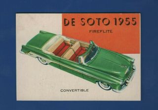 1954 1955 Topps World On Wheels Card 175 De Soto Fireflite High Number
