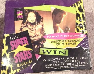 Pro Set Music Stars Trading Cards Factory Box Musicards