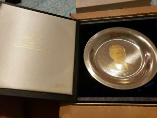1974 Franklin Sterling Silver 24k Gold Inlay Bicentennial Jimmy Carter
