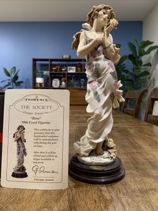 Giuseppe Armani Really Signed Florence Rose 1996 Event Piece 678c Sculpture 13 "
