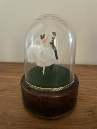 Vintage Swiss Reuge Music Box/dome Rare " Wedding March " Dancing Bride And Groom
