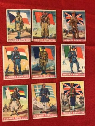 Soldier Boys Chewing Gum 9 Cards 4,  5,  11,  15,  16,  17,  18,  19,  24