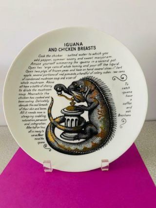 Fleming Joffe Fornasetti Improbable Recipe Plate Iguana And Chicken Breast