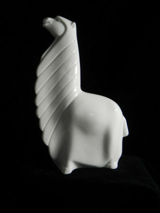 Lenox Art Deco Porcelain Llama Figurine,  White 9 " Signed Early 20th Century