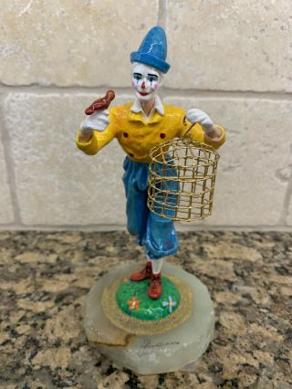 Ron Lee Clowns " Bird Cage " 24k,  Clown With Bird,  Numbered,  Signed,