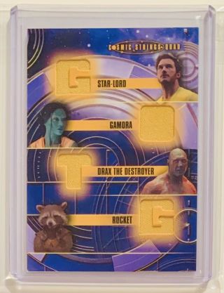 2014 Upper Deck Marvel Guardians Of The Galaxy Cosmic Strings Sp Quad Relic Team