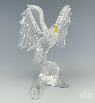 Retired Swarovski Austrian Crystal Bald Eagle 7670 Signed Glass Figurine Jjl