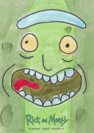 Cryptozoic Rick And Morty Sketch Card By Jim Sabo Of Pickle Rick