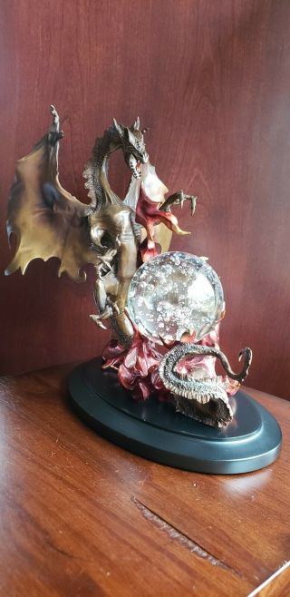 Franklin By Julie Bell The Dragon Of Destiny Crystal Ball Bronze Statue