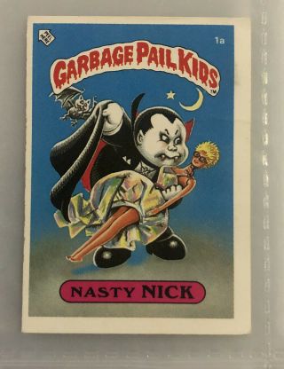 1985 Topps Garbage Pail Kids Mini Uk 1a Nasty Nick Nm/mt,  Krc - 2463