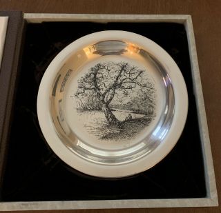 1972 Franklin Sterling Silver Dish Plate James Wyeth Along The Brandywine