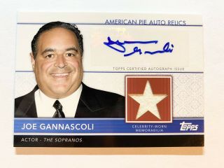 Joe Gannascoli 2011 Topps American Pie Auto Relics Sp Autograph The Sopranos