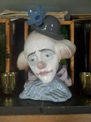 Lladro 5130 " Clown Head " Bowler Hat | Mfg - 1989