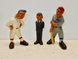 L L Rittgers 1941 Chalkware Baseball Players And Umpire Set