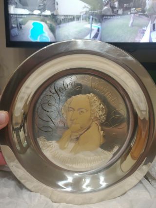 President John Adams Sterling Silver Plate 24kt Gold Inlay S/n 3704