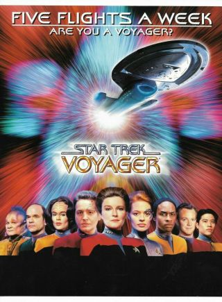 Very Very Rare 1995 Star Trek Voyager Television Station Promotional Ad Sheet