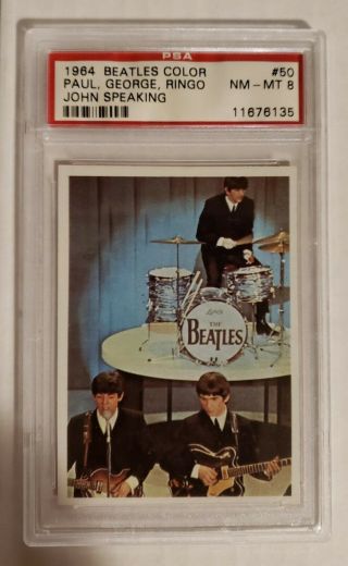 1964 Beatles Color Psa 8 50 Paul Mccartney John Lennon Topps Set Break The Band