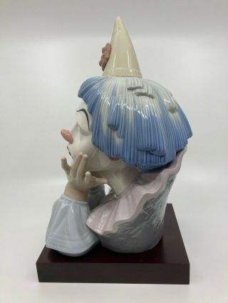 Lladro Sad Jester Clown Head Bust Figurine w/Base 5129 - 3