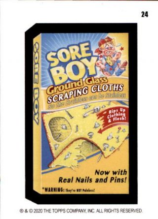 2020 Wacky Packages Weekly Series July Coupon Backs 24 Sore Boy - Nm