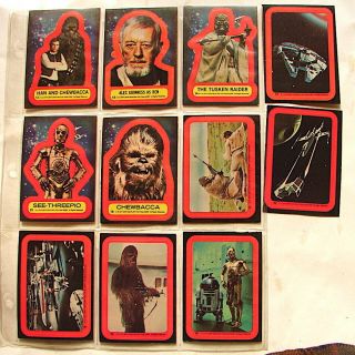 Star Wars Trading Cards Set Series 2 Topps Stickers Complete Set 12 - 22 Red 321