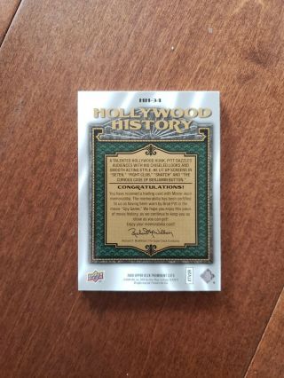 2009 Upper Deck Prominent Cuts Hollywood History Spy Game Relic HH - 34 Brad Pitt 2