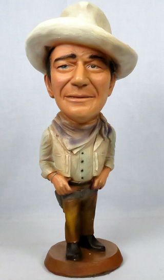 Vintage Esco John Wayne The Duke Chalkware 18.  5 " Cowboy Figurine 1979
