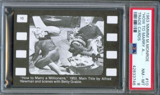 1963 Marilyn Monroe Trade Card 10 How To Marry A Millionaire Betty Grable Psa 8