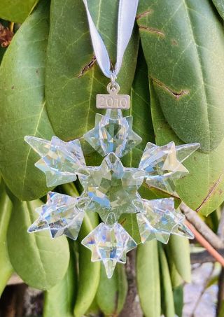 Swarovski Crystal Snowflake Christmas Ornament 2010 Retired Rare