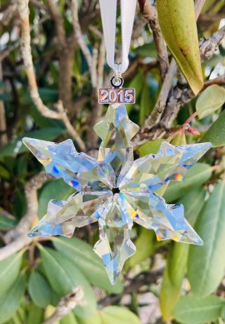 Swarovski Crystal Snowflake Christmas Ornament 2015 Retired Rare