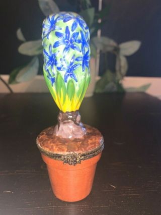 Limoges Chamart Vanity Perfume Bottle In Hyacinth Flower Pot