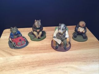Vintage Staffordshire Wind In The Willows Figurine Mr Toad Mole Ratty Badger Set