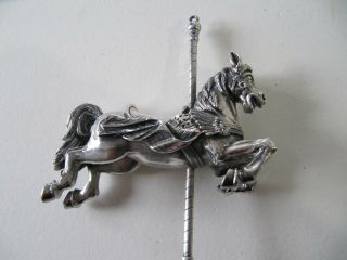 Cazenovia Abroad Sterling Silver 925 Horse Carousel Ornament Unique