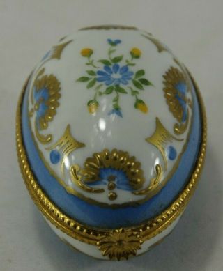 Limoges Egg Shaped Trinket Box Old Paris Style