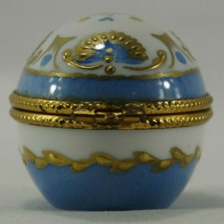 Limoges Egg Shaped Trinket Box Old Paris Style 3