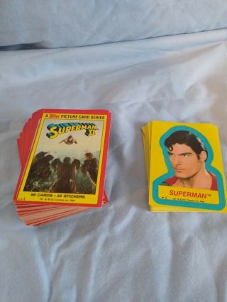 Superman Ii 2 Movie Trading Cards Complete Set 88 W Stickers 22 Nm 1980 Topps