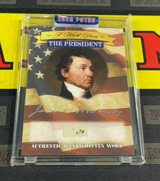 2020 Potus A Word From The President James Monroe Hand Written Word Card